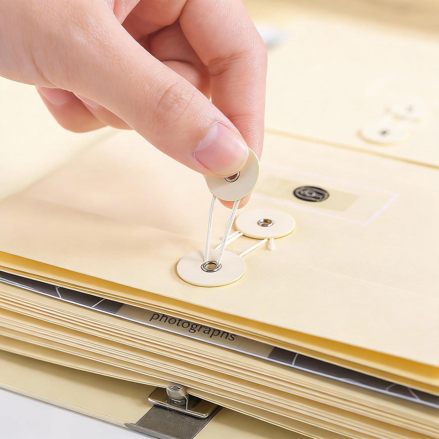 Folio Document Organizer with Labels, Important Folders with Pockets,File Stylish Binder for Storing Important Papers, Certificates, Passports, Photos, and Letters (Yellow)