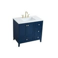 thumbnail image 4 of Elegant Decor Sommerville 36" Steel and Wood Single Bathroom Vanity in Blue, 4 of 8