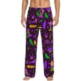 thumbnail image 1 of Fotbe Mardi Gra2 Pantalones de Pijama para Hombre, Pantalones de Dormir, Pantalones de Casa con Cintura Ajustable y Bolsillos-Small, 1 of 6