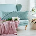 thumbnail image 6 of Ox Bay Sara 14" x 36" Canal Blue Shag Diamond Cotton Adult Decorative Throw Pillow Cover, 6 of 9