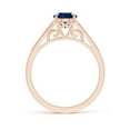 thumbnail image 2 of Angara Natural 1.55 Ct. Blue Sapphire with Diamond Vintage Inspired Ring in 14K Rose Gold for Women (Ring Size: 3.5), 2 of 11
