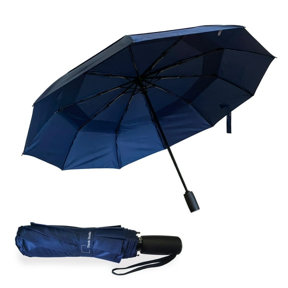 InnoLab Design Windproof Compact Umbrella (Navy, 11.6 Inch) – Auto Open & Close, Lightweight Folding Travel Umbrella for Backpack & Car
