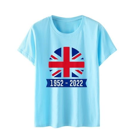 

Crop Tops for Women Sequin Tops for Women Women s Fashion Printed Round Neck Short Sleeve T-shirt Blouse Loose Tops High Top Women Maternity Tops New Arrival Blue M