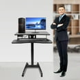 thumbnail image 4 of Black Rolling Electric Podium Desk Height Adjustable with Wheels for Office Home, 4 of 12