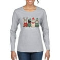 thumbnail image 2 of Wild Bobby Meowy Catmas, Christmas Cat Lover Design Sweater | Holiday Women Graphic Long Sleeve Tee, 2 of 5