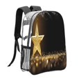 thumbnail image 3 of Sikiie Gold Glittering Stars Clear Backpack, Transparent Bookbag for School for Women Men, Capacity Clear Bag for College, Travel, 3 of 7