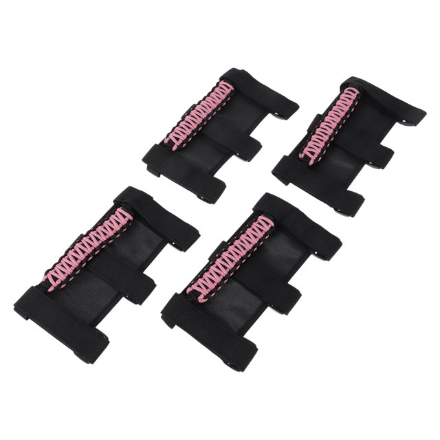 Mangos de agarre para barra de rodillo para Jeep Wrangle 1955-2023, soporte de mango de nylon rosa, 4 piezas