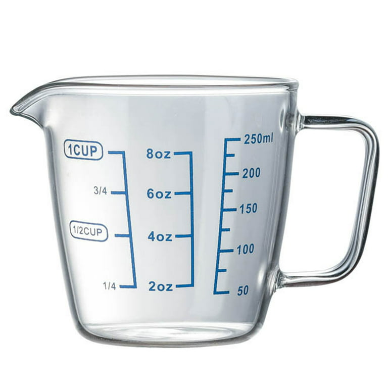400ml Glass Measuring Cup with Glass Lid Heat Resistant Handle Clear Scale  V-Shaped Spout for Milk Coffee Liquid Beaker Drinking Glasses Measure Jugs,  Microwave Oven Freezer Safe 