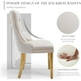 thumbnail image 6 of KISRAIS Velvet Dining Chair Set of 6, Upholstered Tufted Dining Room Chair with Nailhead Trim, Solid Gold Plated Leg for Kitchen (Beige), 6 of 8