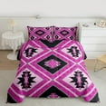 thumbnail image 2 of jejeloiu Southwestern Aztec Geometric Full Size Comforter Sets,Boho Exotic Style Bedding Comforter Set,Pink Black Bedding Sets For Men Women,Super Cozy Room Decor Reversible,3pcs, 2 of 8