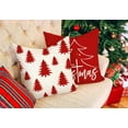 thumbnail image 2 of Red Christmas Pillow Covers 18x18 Set of 4 Farmhouse Christmas Decorations Merry Christmas Tree Snowflake Winter Holiday Decor Throw Cushion Case for Home Couch S23C01, 2 of 5