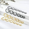 thumbnail image 7 of Elecost Huggie Hoop, Hypoallergenic Earrings, 316L Surgical Stainless Steel, 12 Pairs, Gold & Black, 7 of 7