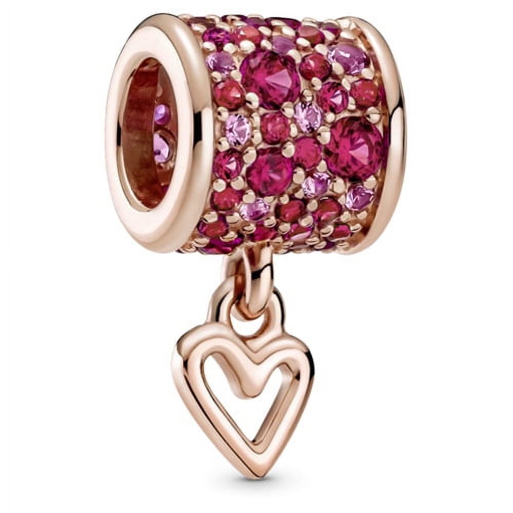 Pandora Pave Freehand Heart Barrel Charm