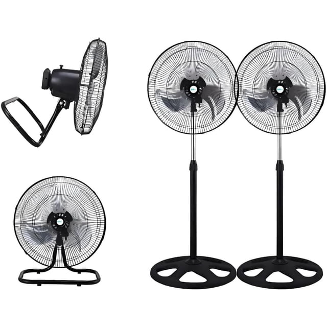 Pack De 2 Ventiladores Aerotec 3 en 1 De 3 Aspas De Metal VM-181 45.72 Cm 60 Negro Gris Metal