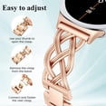 thumbnail image 3 of Wearlizer Celtic Bracelet Band Compatible with Samsung Galaxy Watch 9/8 40mm 44mm & Watch 8 Classic 46mm Women, Dressy Stainless Steel Jewelry Link Strap, Elegant Metal Watch Band, 3 of 6