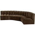 thumbnail image 6 of Meridian Furniture Arc Brown Velvet Modular Sectional, 6 of 13