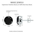 thumbnail image 4 of Rosec Jewels Black Onyx Solitaire Stud Earrings for Women - 7mm - AAA Quality - December Birthstone Earrings - Ready to Gift, 18K White Gold, 4 of 5