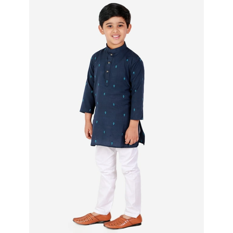 Pro Ethic Style Developer Boy s Cotton Kurta Pajama For Kids Boys 1 To 16 Y Pack Of 1 Dark Blue 10 11 Years