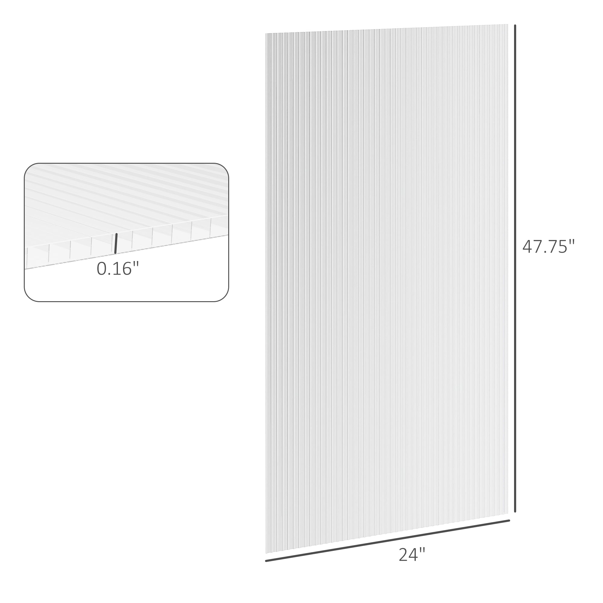 Outsunny 14 Piece Twin-Wall Polycarbonate Greenhouse Panels, 4' x 2' x 0.16"