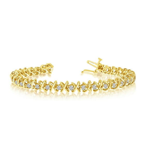 14k Yellow Gold 2 Ct. Diamond XO Tennis Bracelet