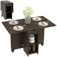 thumbnail image 1 of HOMCOM Table à Manger Pliable, Table à Abattants avec Rangement pour Cuisine, 1 of 10