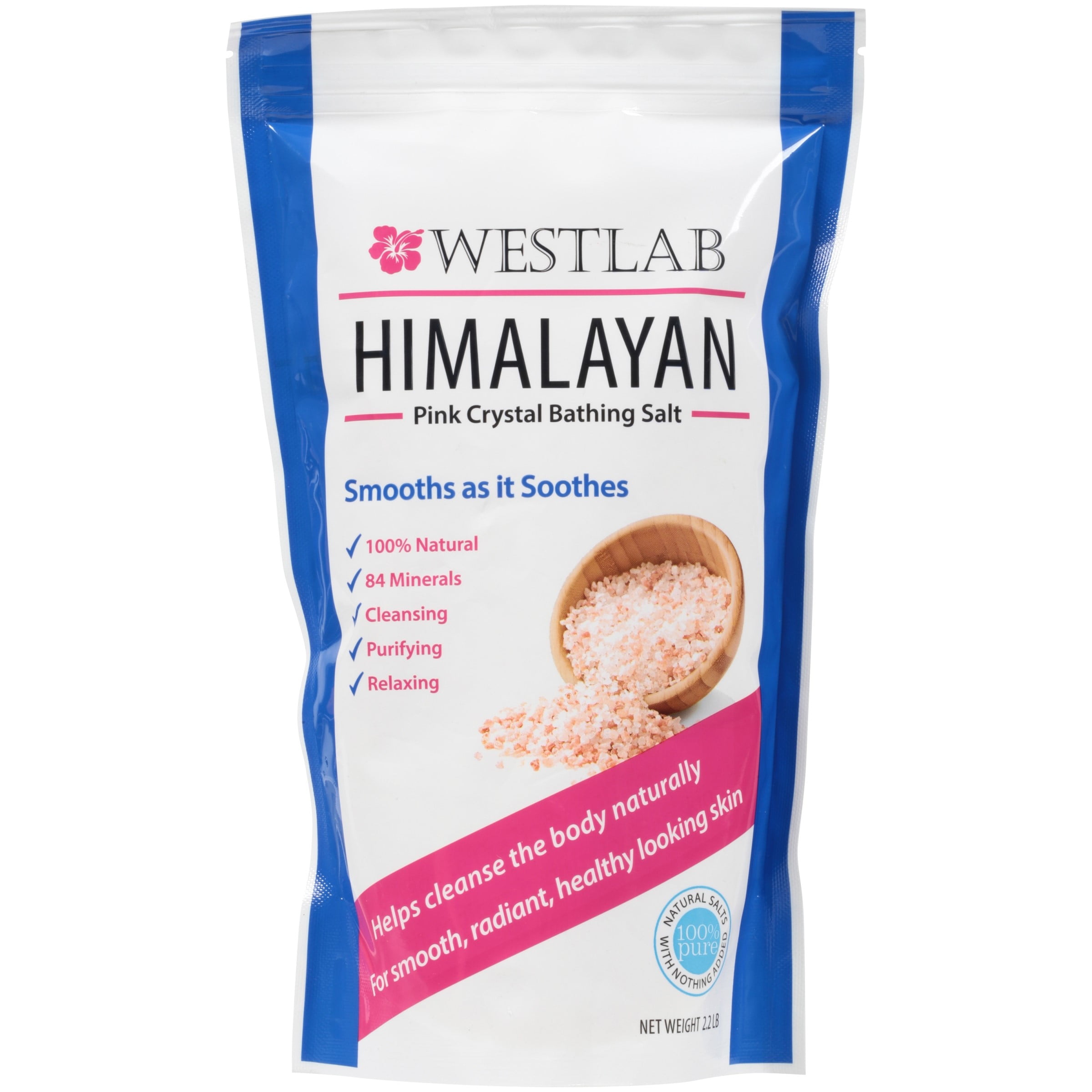 Westlab Himalayan Pink Crystal Bathing Salt 2.2 lb Bag