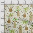 thumbnail image 2 of oneOone Cotton Cambric Brown Fabric Floral Vase With Geometrical Sewing Fabric By The Yard Printed Diy Clothing Sewing Supplies 56 Inch Wide, 2 of 4