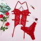 thumbnail image 3 of Gibobby Ropa interior mujer sexy Tanga de Encaje Nueva Ropa Interior Sexy Lencería Tanga Flor Ropa de Dormir Sujetador de Íntimos Bustier Lingerie(Rojo, M), 3 of 5