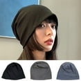 thumbnail image 1 of Dengjunhu Beanie Soft Bouncy Stretchy Thin All Match Keep Warm Lightweight Lightweight Autumn Winter Beanie for Daily Life, 1 of 6
