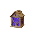 thumbnail image 2 of Agiferg Christmas Luminous Cabin Window Display Christmas Tree Door Wooden Decoration, 2 of 2