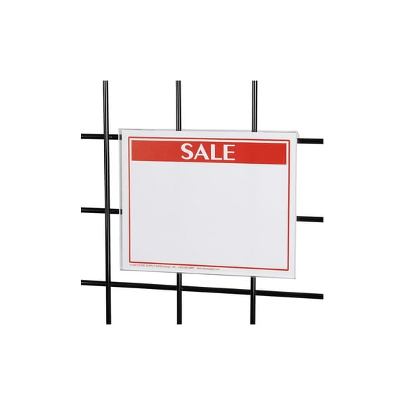 SSWBasics Slatwall Holder - Acrylic Flush Mount Sign Holder  5 1/2"W x 7"H - Set of 5  Versatile for Slatwall Display or Wire Grid