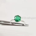 thumbnail image 2 of Hexagon Emerald Ring, 925 Sterling Silver Ring, Women Ring, Hydro Emerald Ring, May Birthstone, Christmas, Thanksgiving, Tiny Dainty Ring, Handmade, Statement Jewelry, Anniversary, 2 of 8