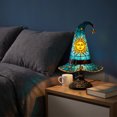 thumbnail image 6 of WWC Halloween Witch Hat Lamp, Handcrafted Vintage Stained Glass Resin Night Light, Gothic Glow-in-The-Dark Halloween Decor for Bedroom Desk Party, 6 of 7