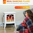 thumbnail image 3 of HOMCOM Electric Fireplace Heater, Fireplace Stove with Realistic LED Flames and Logs and Overheating Protection, 750W/1500W, White, 3 of 9