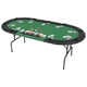 Table De Poker Pliable VidaXL Pour 9 Joueurs - Format Ovale Vert - Avec Plateau Croupier Et Porte-Gobelets