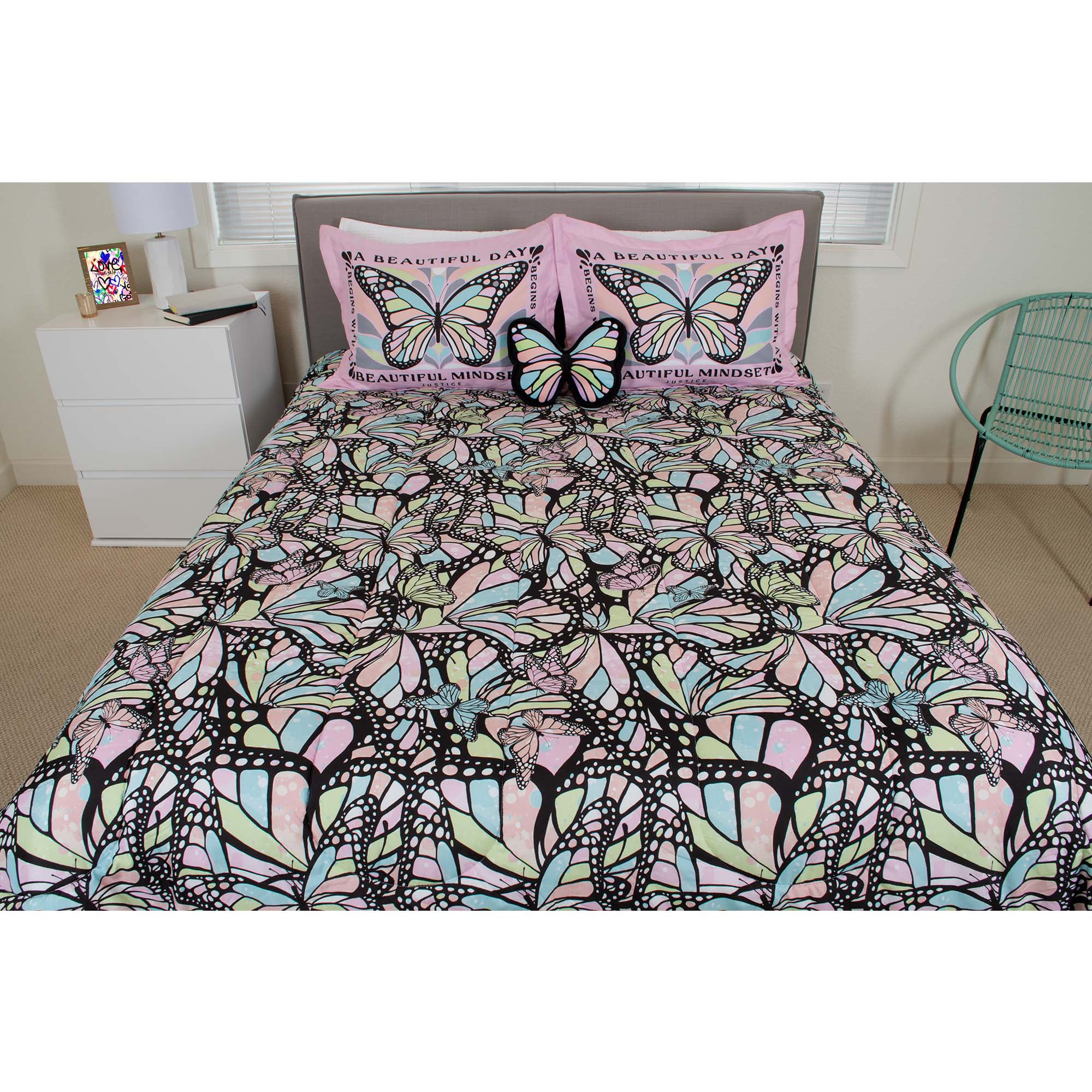 Girl's FAIRY RINGS Pink Glow In The Dark~SINGLE Size Quilt Doona Cover Set 