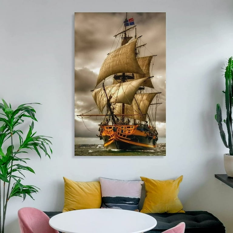 Posters & Prints Pirate Ship Wall Art Navy Ship Poster Old
