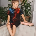 thumbnail image 4 of Balery Red And Blue Fire Bird Conjunto de Pijama Infantil de Manga Corta con Estampado – Ropa de Dormir de Algodón Suave-XX-Large, 4 of 6