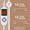 thumbnail image 3 of Heated Blanket Electric Throw - Fast Heating Throw Blanket 10 Heating Levels & 1-10H Auto Off Machine Washable Striped Flannel Electric Heated Blanket Throw,72"x84",Khaki, 3 of 7