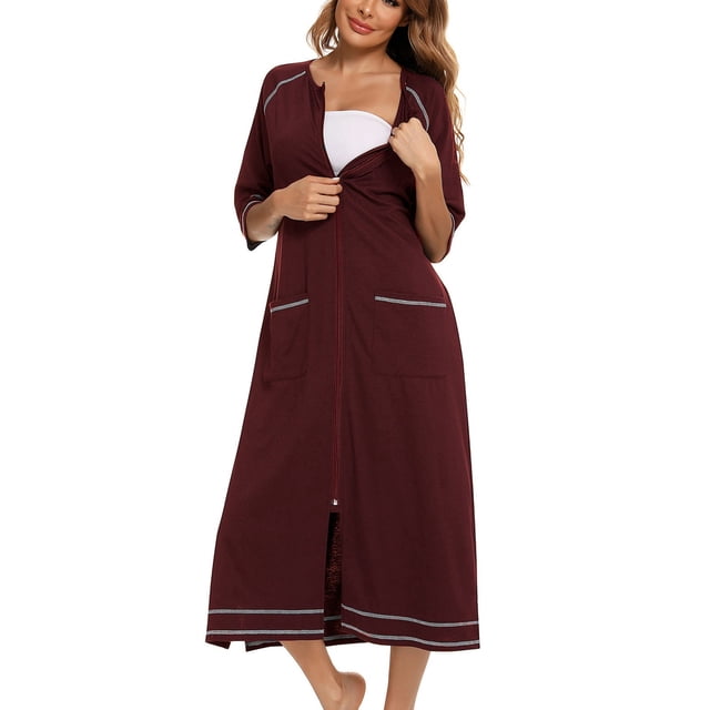 Camisón De Mujer Embarazada, Camisón De Media Manga Con Bolsillo, Cuello Redondo Suelto, Elegante, Suave Para La Vida Diaria Para El Hotel En Casa ANGGREK Otros
