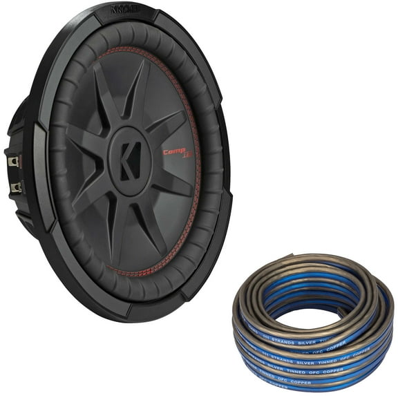 Kicker 48CWRT124 CompRT 12" Subwoofer, DVC, 4-ohm - Includes Speaker Wire