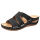 thumbnail image 2 of Sandalias de mujer con cuña y boca de pez, suela gruesa, zapatos de talla grande, sandalias bordadas multicolor para mujer, 2 of 5