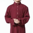 thumbnail image 5 of Zhuashum Onesies 0-256 Months Unisex 9-10 Years Arabic Thobe Thobe Long Sleeve Crew Robe National Embroidered Robe Set Soft Playsuit, 5 of 6