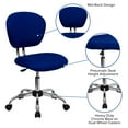 thumbnail image 6 of Flash Furniture Mid-Back Blue Mesh Padded Swivel Task Office Chair with Chrome Base, 6 of 13