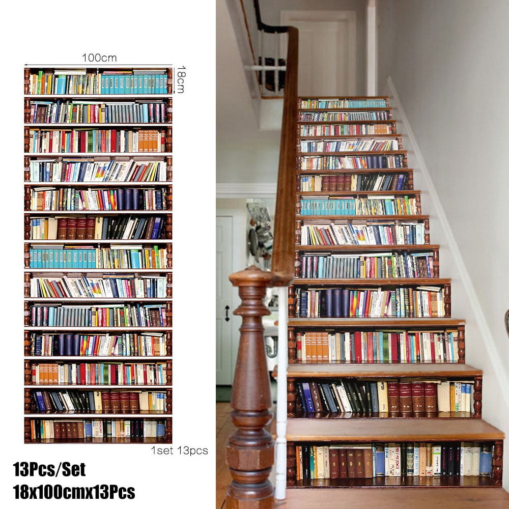 13Pcs Staircase Stickers Stair Riser Mural Vinyl Wall Tile Decal Self-Adhesive 
