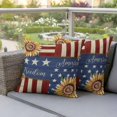 thumbnail image 4 of Independence Day Pillow Covers 2 Pack Stars and Stripe Pillowcase Waterproof Outdoor Throw Pillow Cover for Patio Garden Square Cushion 20”x20”, 4 of 9