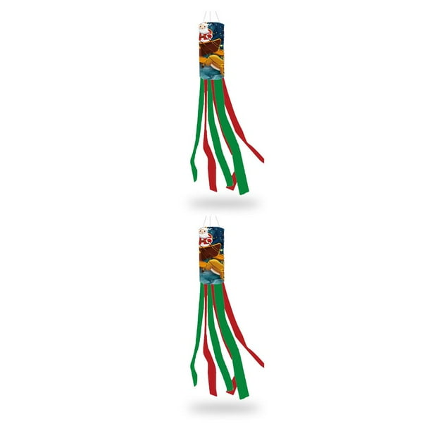sweethay Calcetín de viento navideño para interiores de 100CM, animales lindos flexibles, bandera colgante de viento, festivales, celebraciones, Tipo 7 2piezas sweethay CBP185964