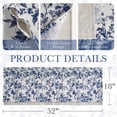 thumbnail image 5 of NICETOWN Valance Curtains for Windows, Double Layer Floral Linen Kitchen Curtains, Rod Pocket Farmhouse Peony Pattern Semi Sheer Light Filtering Linen Cafe Curtains, Blue, 52"x18", 1 Panel, 5 of 8