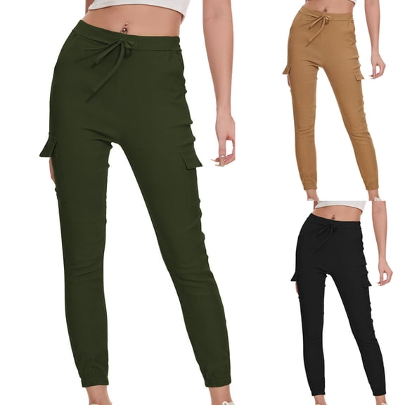 Elastic Waist Sweatpants with Pockets Women's Baggy Straight Leg Yoga Pants Lounge Pants Casual Daily Workout Joggers Fitness Gifts for Women | CSEONE,Army Green L