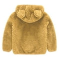 thumbnail image 4 of Krdevn Kids Hooded Jacket with Bear Ears Warm Thick Zipper Coat for Boys Girls Toddler Outdoor Winter Wear,90, 4 of 7